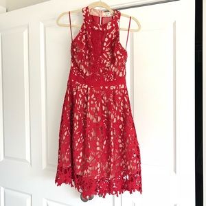 NWT! FRANCESCA’S RED LACE COCKTAIL DRESS SMALL